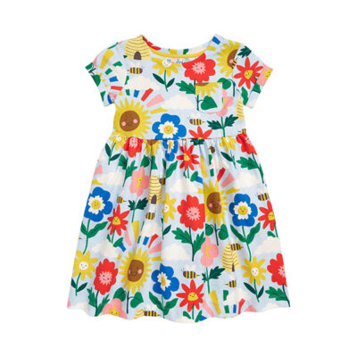 Mini Boden - Kids’ Fun Floral Print Cotton Jersey Dress