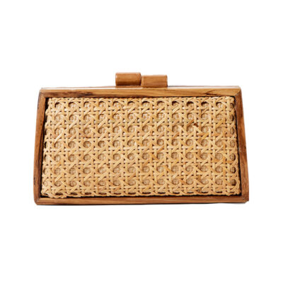 J. McLaughlin - Genevieve Wood and Cane Clutch