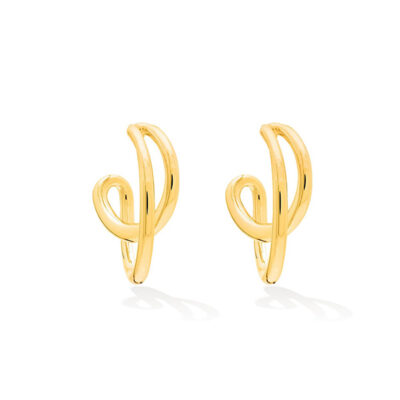 Charlotte Chesnais - Initial Mini Gold-Vermeil Hoop Earrings