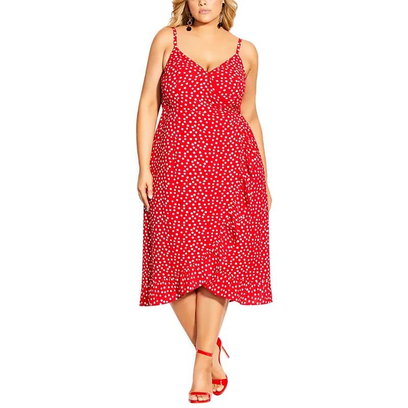  City Chic - Trendy Plus Size Midi Wrap Dress