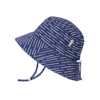 Jan & Jul - Toddler Sun-Hat Boy Girl, UPF 50 protection, with strap (Navy Waves)