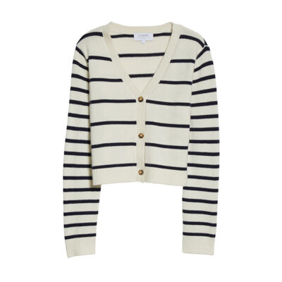 La Ligne - Stripe Cashmere Crop Cardigan