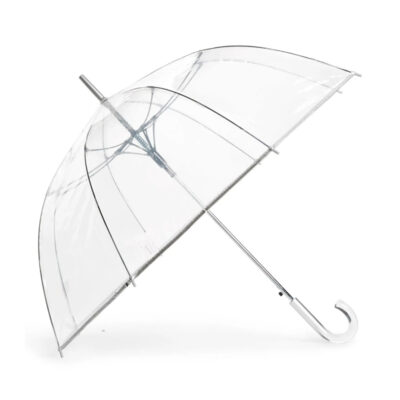 ShedRain - Auto Open Stick Clear Dome Umbrella in Clear Silver
