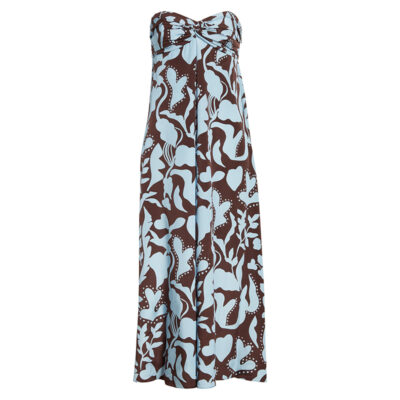 La Ligne - Floral Halter Neck Silk Dress