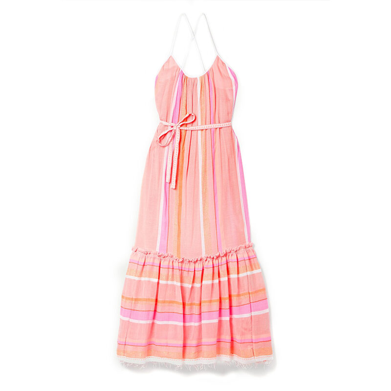 LemLem - Belted Striped Cotton Midi Sundress