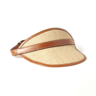 Zimmermann - Leather-Trimmed Raffia Visor Hat