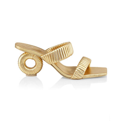 Cult Gaia - Valence Metallic Leather Sandals in Gold