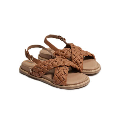 Sam Edelman - Vita Kids Braided Sandal in Lt Cuoio Brown Leather