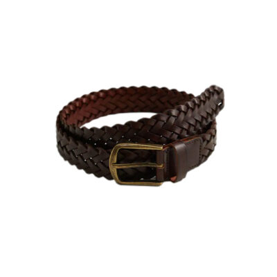 Mango - Braided Leather Belt in Brown