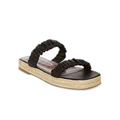 Staud - Women’s Maya Ruched Espadrille Slide Sandals