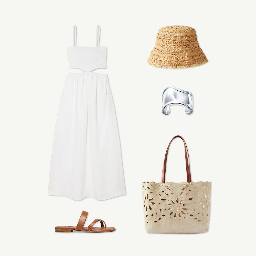 1. Beach Dress Bucket Hat Outfit - Outfit Items