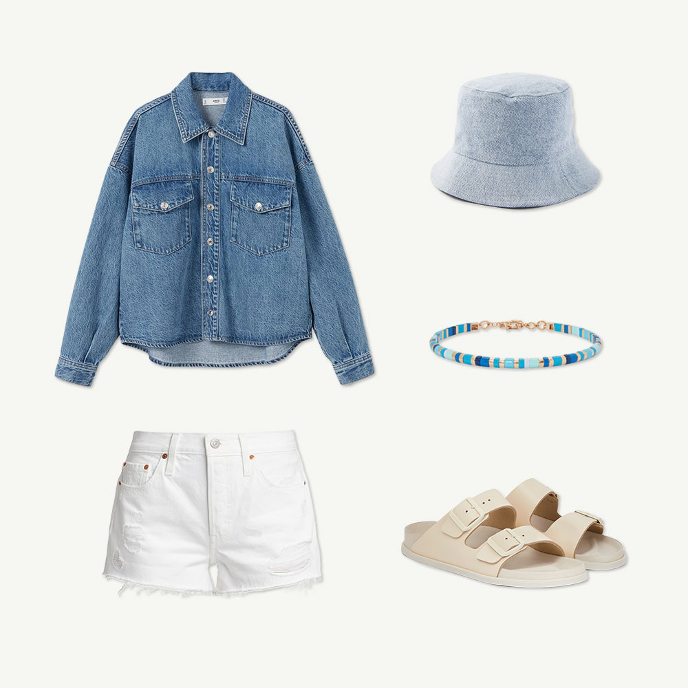 2. Denim Bucket Hat Outfit  - Outfit Items