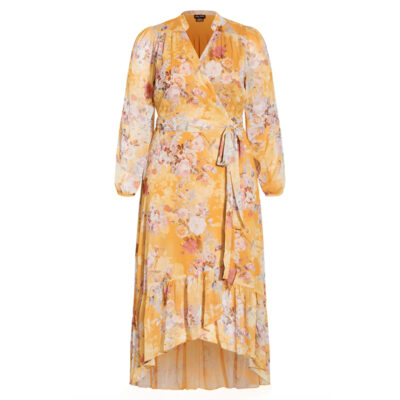 City Chic - Lisbon Long Sleeve Wrap Dress