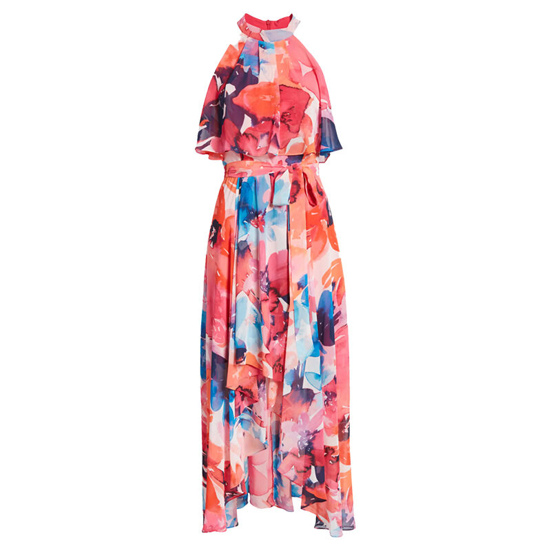 Eliza J  - Floral Halter Neck Popover Dress