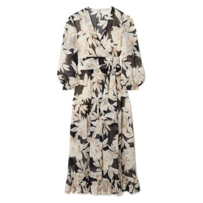Evarae - River Floral-print Silk-georgette Maxi Wrap Dress