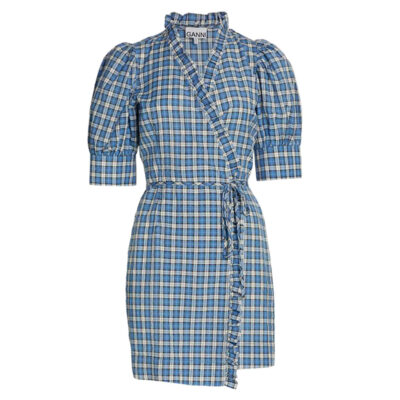 Ganni - Seersucker Check Mini Dress