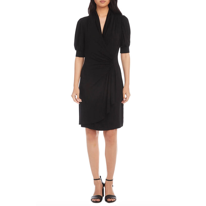 Karen Kane  - Puff Sleeve Jersey Faux Wrap Dress