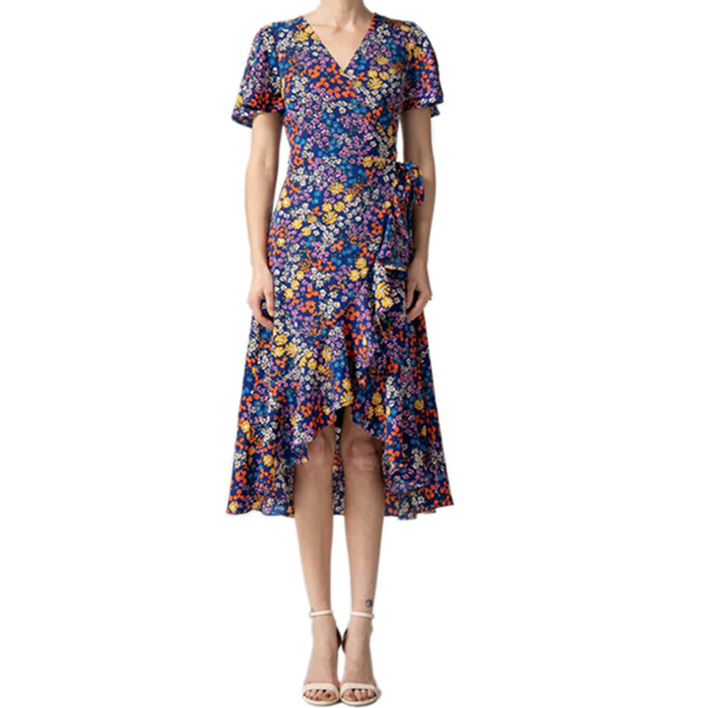 LENA  - Multi Floral Wrap Dress