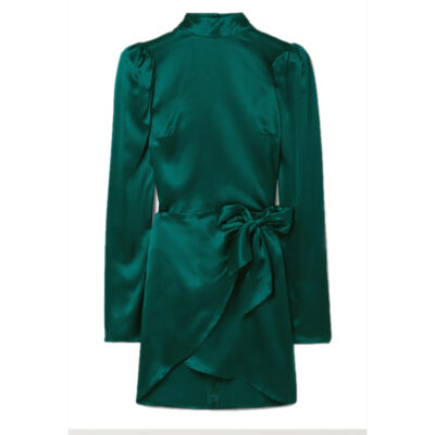 Reformation - Josefine Silk-Satin Mini Wrap Dress