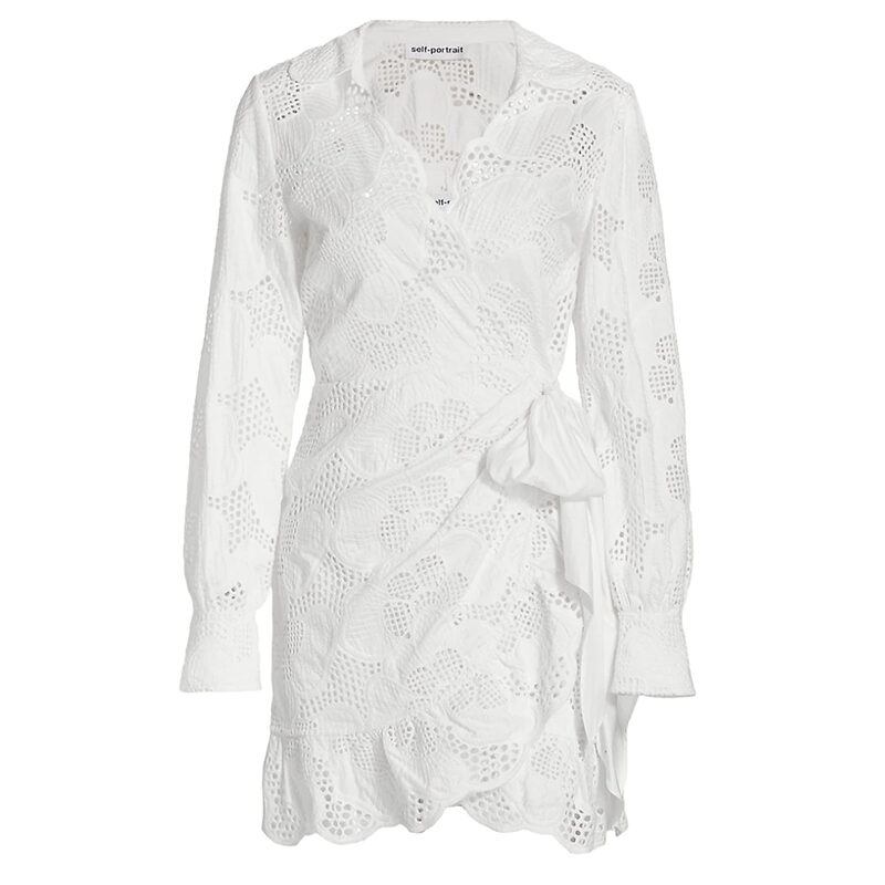 Self-Portrait - Floral Embroidered Wrap Dress