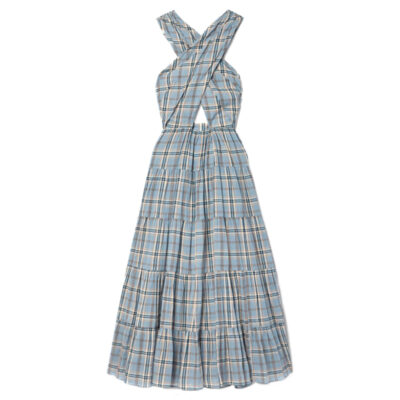 Ulla Johnson - Noelle Wrap-Effect Tiered Checked Cotton-Voile Midi Dress