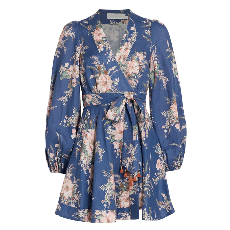 Zimmermann  - Floral Mini Wrap Dress