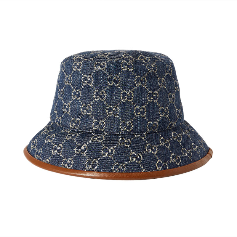 Gucci - Leather-Trimmed Denim Bucket Hat