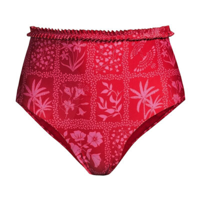 Agua by Agua Bendita - Nopal Ipanema Escarlata Red Floral-Print Bikini Bottoms