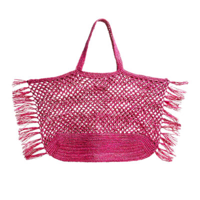 BTB Los Angeles - Jayden Fringe Raffia Tote Bag