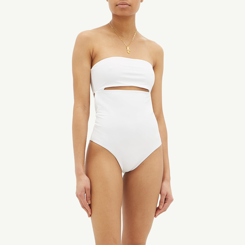 1. Best Strapless White Swimsuit - Outfit Items