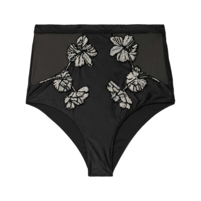 PatBO - Tulle-trimmed Bead-embellished Bikini Briefs