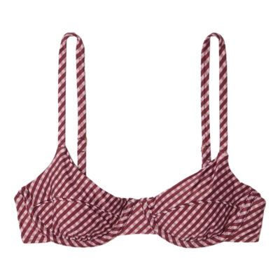 Peony - Gingham Stretch-Econyl Underwired Bikini Top