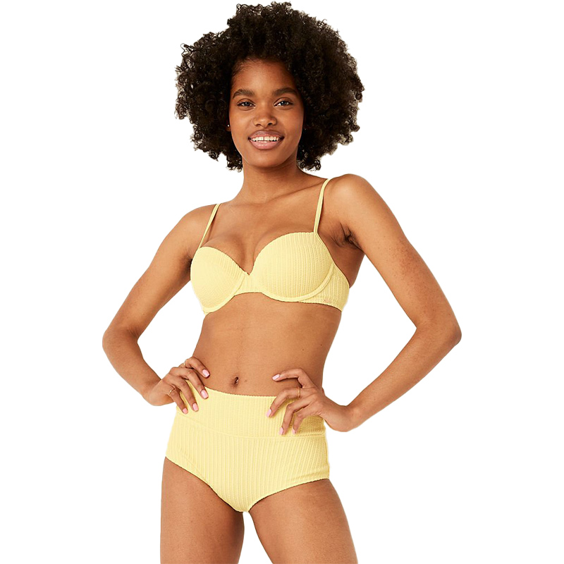 13. Pink Crinkle Light Yellow Bikini - Outfit Items