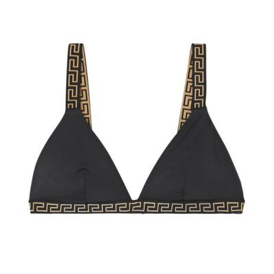 Versace - Jacquard-trimmed Triangle Bikini Top