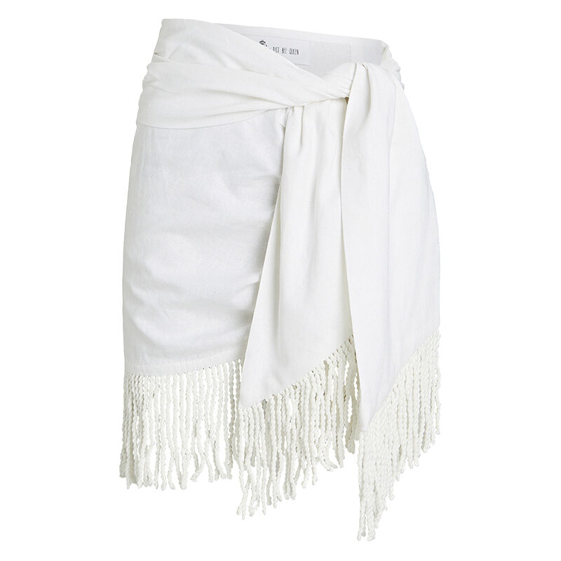  Just Bee Queen - Charlie Fringe Linen-Blend Mini Skirt