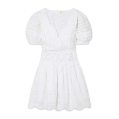 Loveshackfancy - Valente Crochet Trimmed Broderie Anglaise Modal Mini Dress