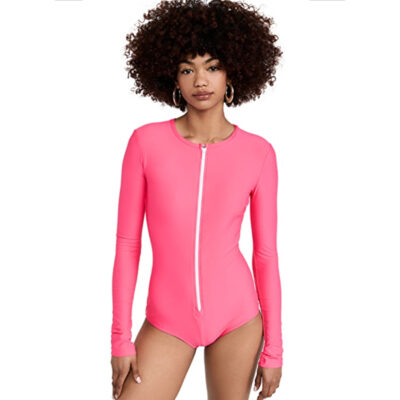 Cover - Long Sleeve Pink Rash Guard Swimsuit