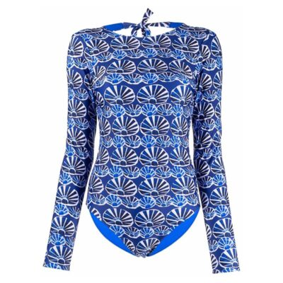 La DoubleJ - Geometric Long Sleeve Swimsuit