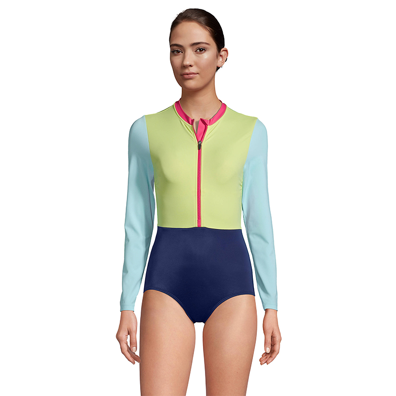 16. Lands’ End Zip Front Long Sleeve Swimsuit - Outfit Items