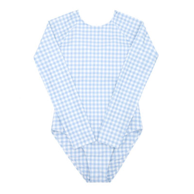 Minnow - Oasis Blue Gingham Rashguard One Piece