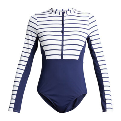 Tommy Bahama - Naples Half-Zip Long Sleeve One Piece Swimsuit