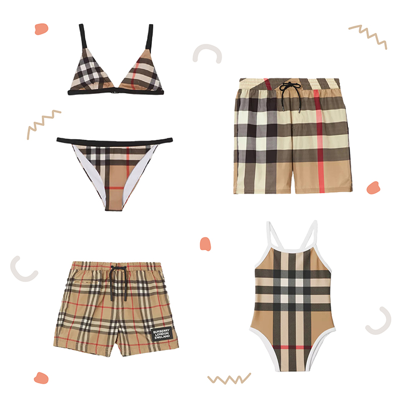 Classic Burberry Matching Family Swimsuits - Outfit Items