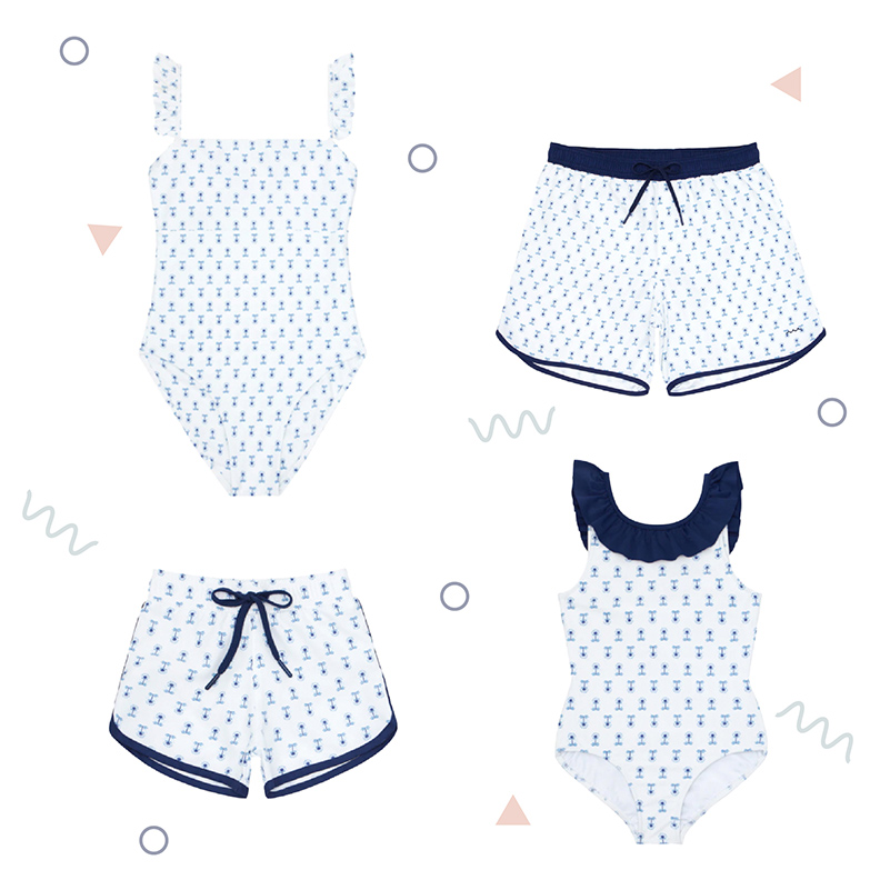 Nautical Blue Matching Family Swimsuits - Outfit Items