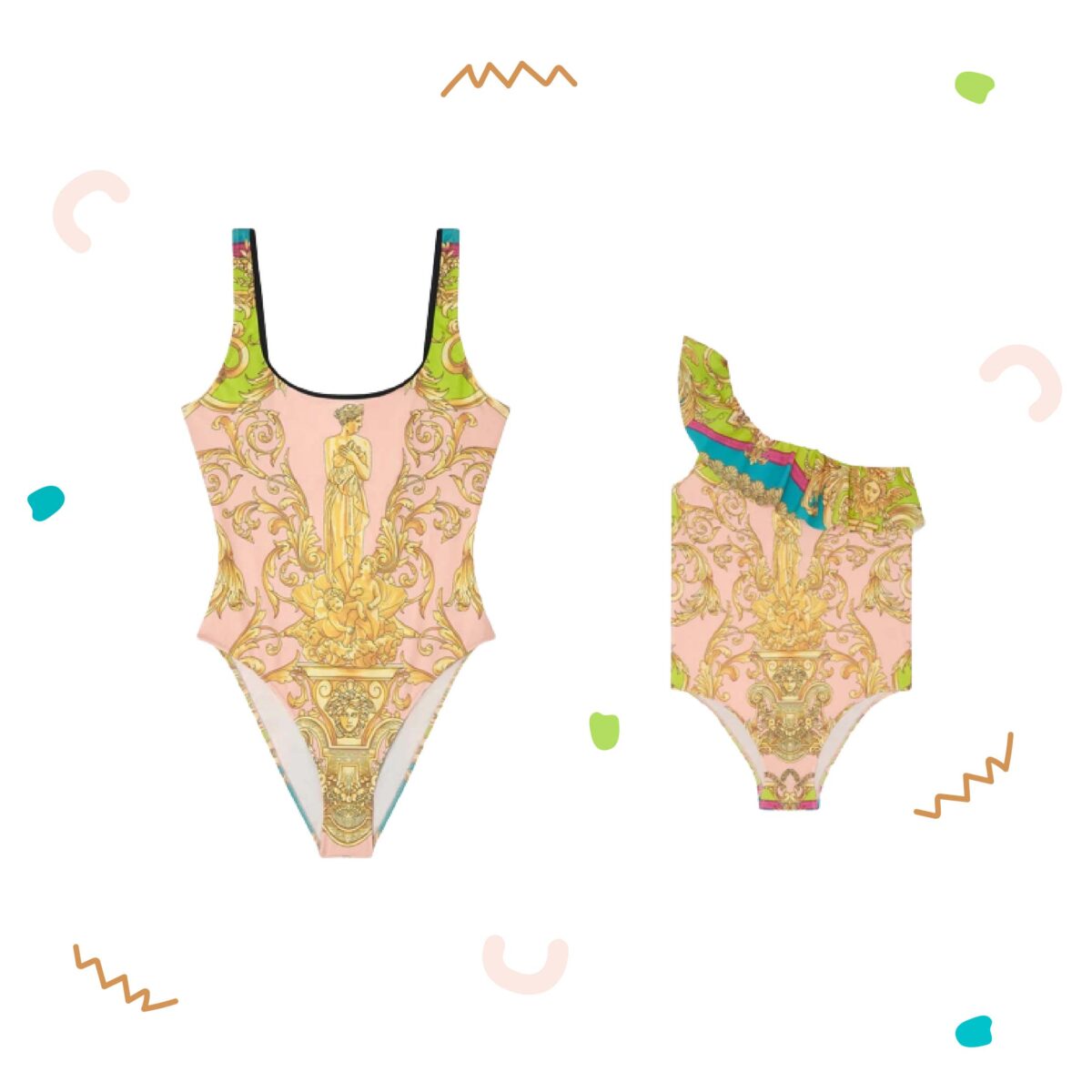 1. Pink Goddess Mommy and Me Swimsuits - Outfit Items