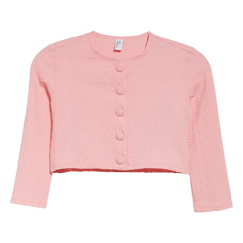 Lisa Marie Fernandez - Crop Seersucker Cover Up Cardigan
