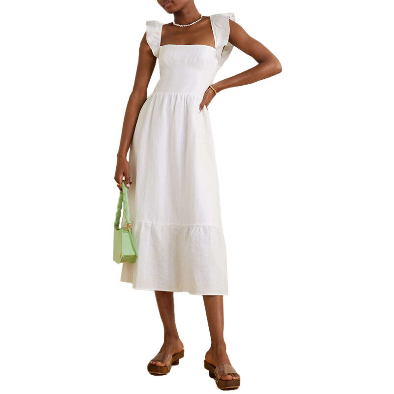 Reformation - Lucila Ruffled Linen-Voile Midi Dress