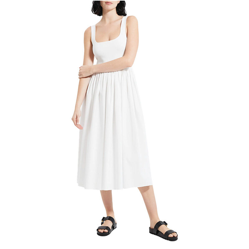 Theory - Gloss White Midi Dress