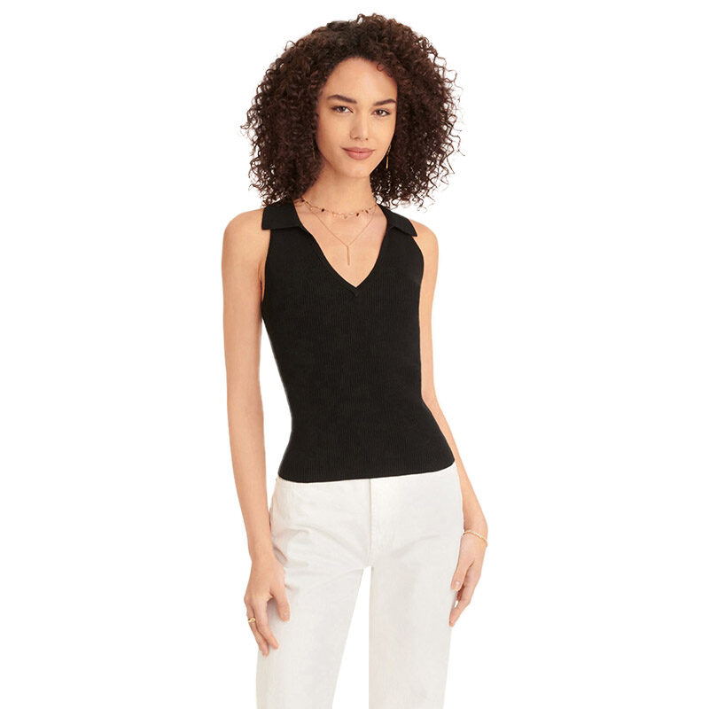 Best Polo: - DKNY Sleeveless Cropped Black Tank Top