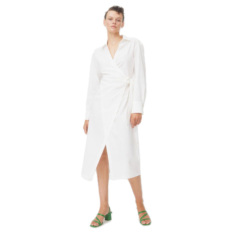 H&M - Linen-Blend White Shirt Linen Dress