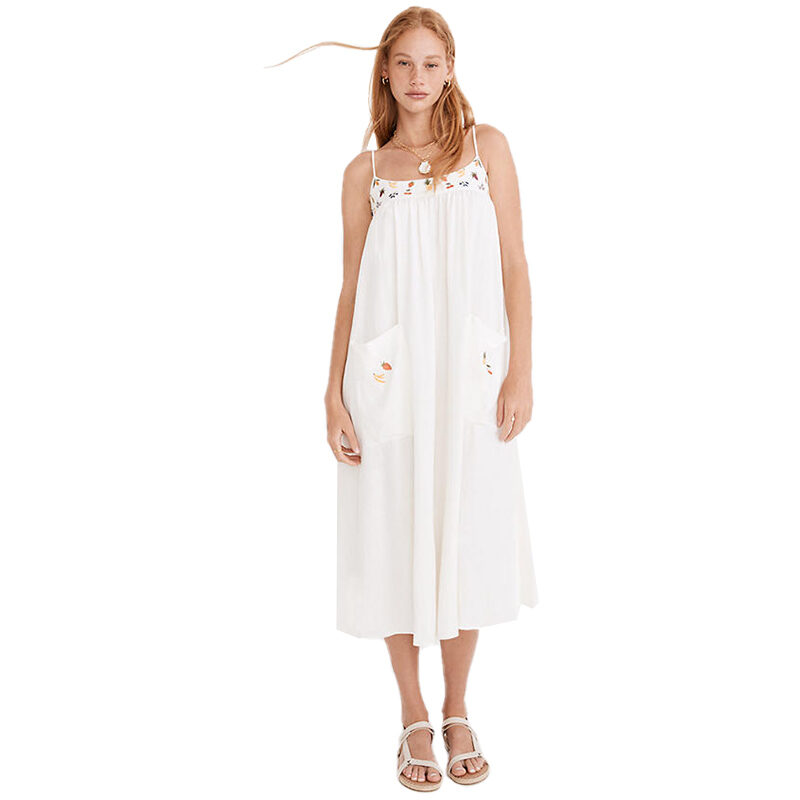 Madewell - Fresca Fruit Embroidered Cami Midi Dress